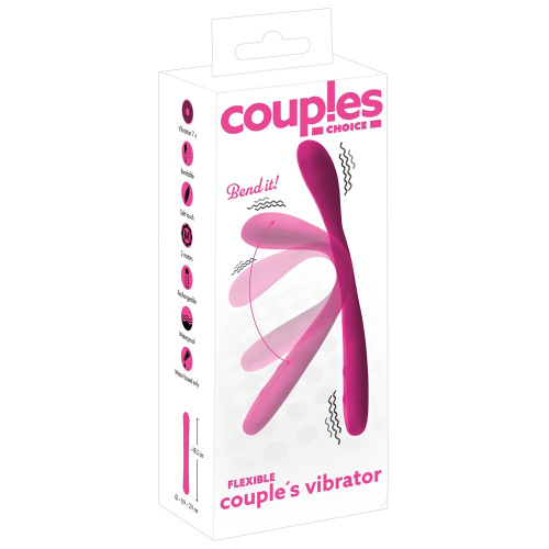 Couples Choice Flexible - Гибкий двухсторонний силиконовый вибратор, 18.2х2.9 см